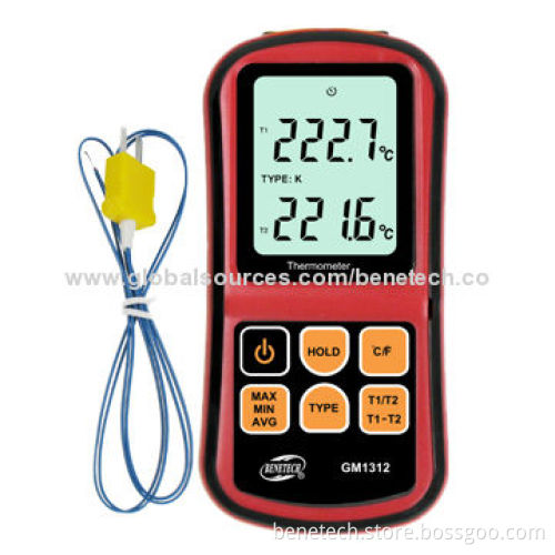 GM1312 thermocouple, K-J-T-E-R-N-S, 6 types of thermocouple, high accuracy and T1/T2 input